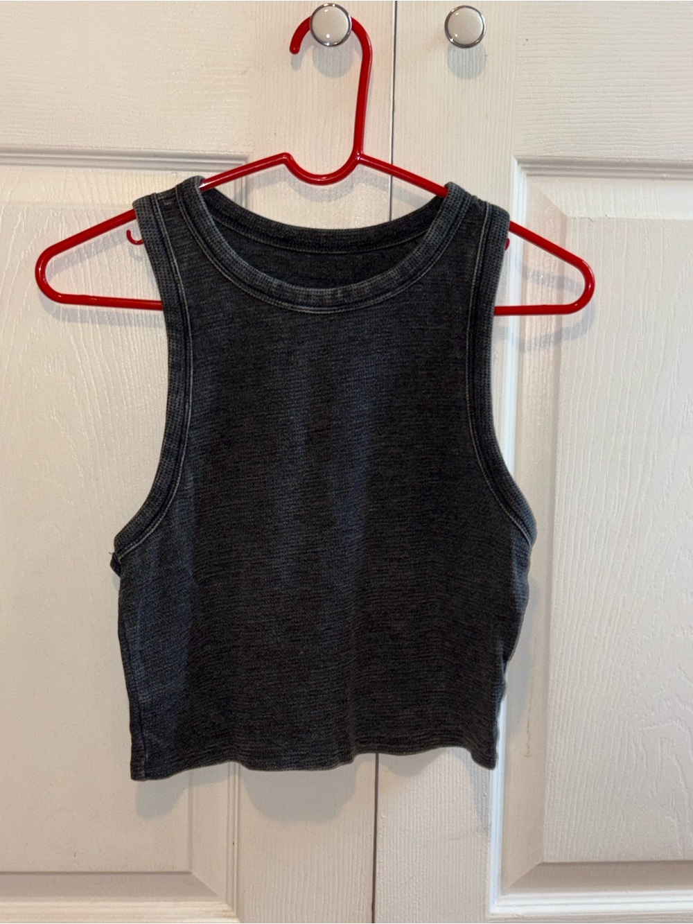 Forever 21 Charcoal Gray High Neck Cropped Tank Top Size M